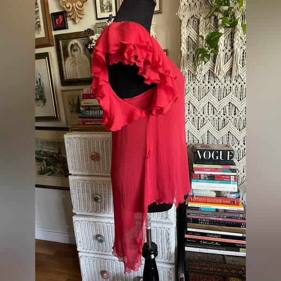 BCBG ruffle silk top - Picture 8 of 11